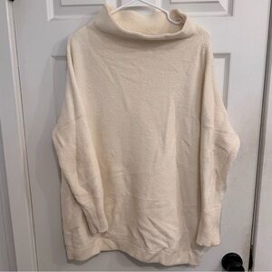 Free People Ottoman Slouchy Tunic Sweater Cream Off-White - Size XS